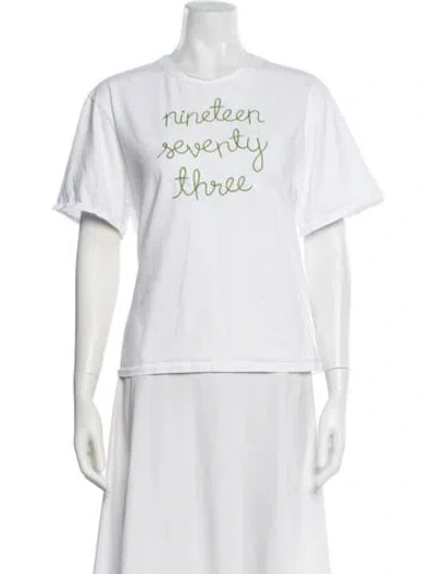 Pre-owned Lingua Franca Graphic Print Crew Neck T-shirt In White