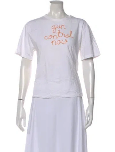 Pre-owned Lingua Franca Graphic Print Crew Neck T-shirt In White