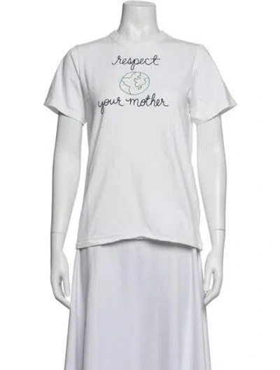 Pre-owned Lingua Franca Graphic Print Crew Neck T-shirt In White