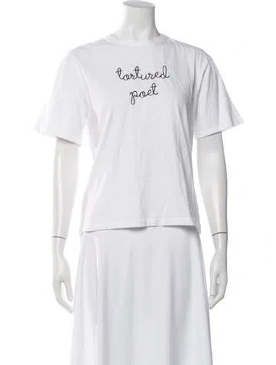 Pre-owned Lingua Franca Graphic Print Crew Neck T-shirt In White