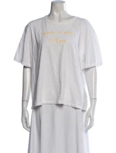 Pre-owned Lingua Franca Graphic Print Crew Neck T-shirt In White