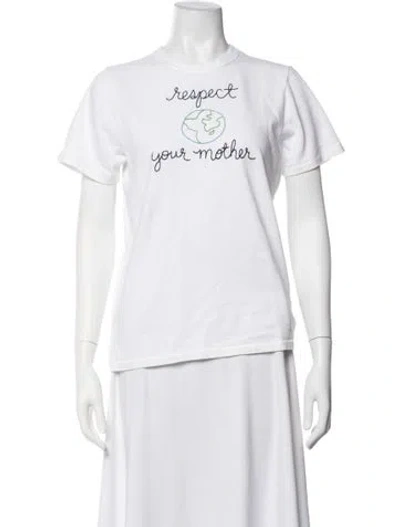 Pre-owned Lingua Franca Graphic Print Crew Neck T-shirt In White