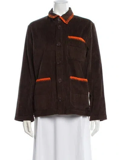 Pre-owned Lingua Franca Jacket In Brown