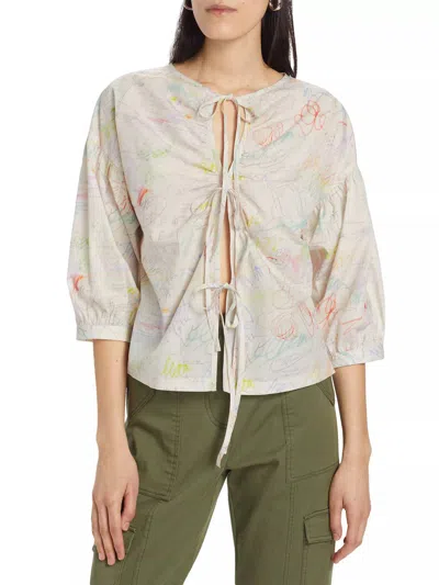 Lingua Franca Jacobs Blouse In Jane Print In Multi