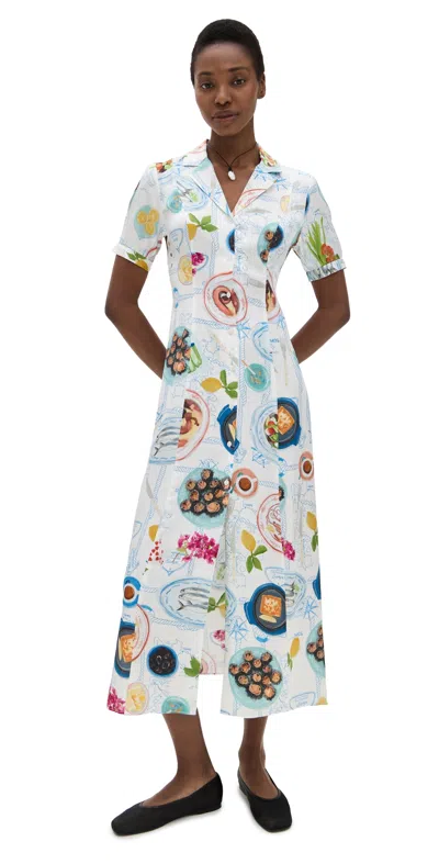 Lingua Franca Lampi Button Down Dress Patmos Print