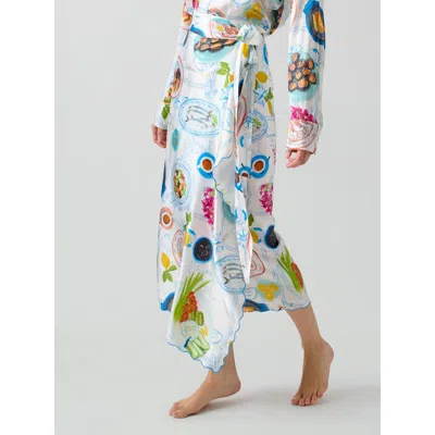 Lingua Franca Lampi Wrap Skirt In Patmos Print