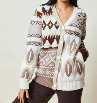 Lingua Franca Lucy Oversized Cardigan In Cream Multi In Neutral