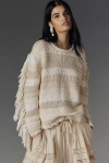 Lingua Franca Marathi Crew-neck Fringe Sweater