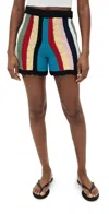 Lingua Franca Marathi Knit Shorts Stripe Multi In Multi