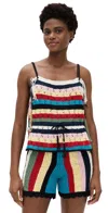 Lingua Franca Marathi Pointelle Sweater Tank Top In Stripe Multi