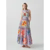 Lingua Franca Marcia Sleeveless A-line Maxi Dress In Ceramic Print