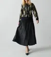 Lingua Franca Mekas Knit Combo Drop Waist Skirt In Black