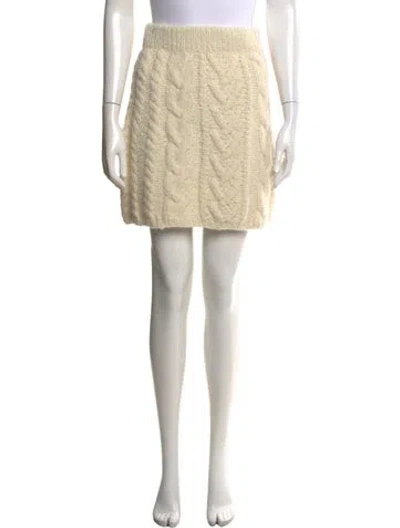 Pre-owned Lingua Franca Mini Skirt In Neutral