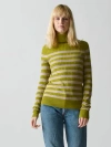 Lingua Franca Morrissey Stripe Turtleneck In Olive Oil In Olive Oil