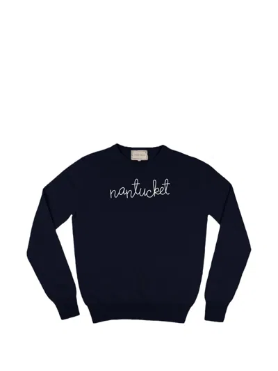 Lingua Franca Nantucket Crew-neck Sweatshirt In Blue