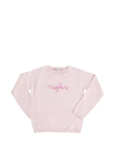 Lingua Franca Naples Crewneck Marled Sweater In Pink