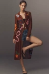 Lingua Franca Onar Embroidered Midi Shirt Dress