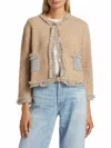 Lingua Franca Onassis Fringe-trim Tweed Knit Jacket In Multi