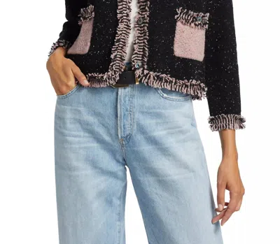 Lingua Franca Onassis Knit Tweed Jacket In Torr