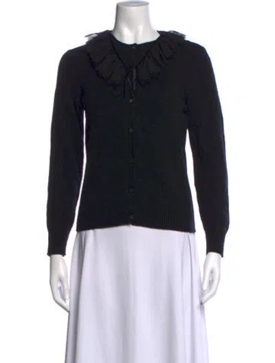 Pre-owned Lingua Franca Open Front Sweater In Black