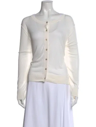 Pre-owned Lingua Franca Open Front Sweater W/ Tags In White