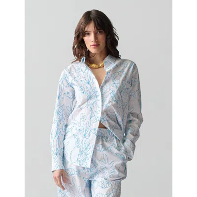 Lingua Franca Petra Button Down In White Multi