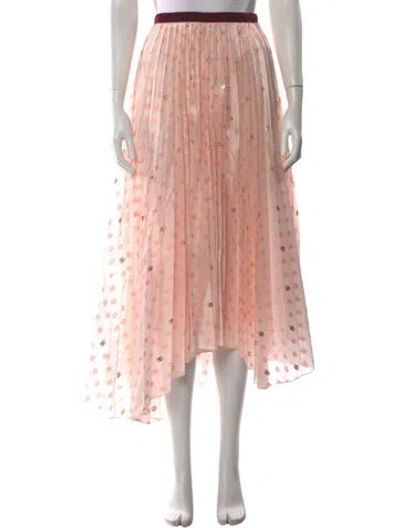 Pre-owned Lingua Franca Printed Long Skirt W/ Tags In Pink