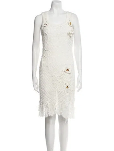 Pre-owned Lingua Franca Scoop Neck Knee-length Dress W/ Tags In Neutral