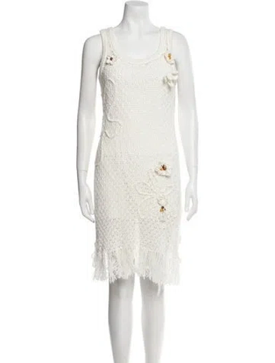 Pre-owned Lingua Franca Scoop Neck Knee-length Dress W/ Tags In Neutral