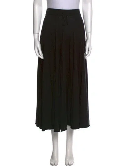 Pre-owned Lingua Franca Silk Midi Length Skirt In Black