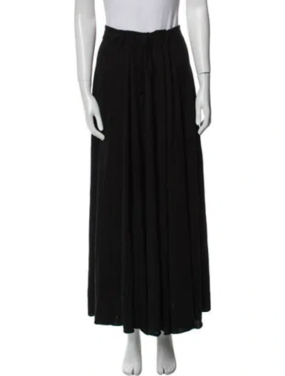 Pre-owned Lingua Franca Silk Midi Length Skirt In Black