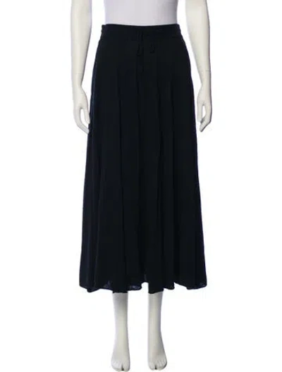 Pre-owned Lingua Franca Silk Midi Length Skirt In Black