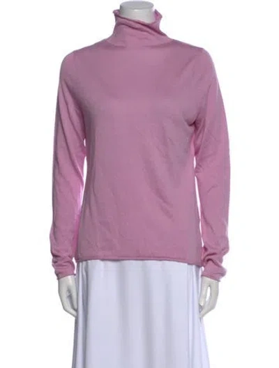 Pre-owned Lingua Franca Silk Turtleneck Sweater In Purple
