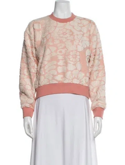 Pre-owned Lingua Franca Striped Crew Neck Sweater In Pink