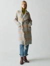 Lingua Franca Striped Mavis Fringe Coat In Harbor Stripe