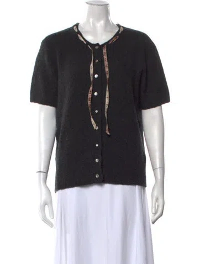 Pre-owned Lingua Franca Tie Neck Sweater In Black