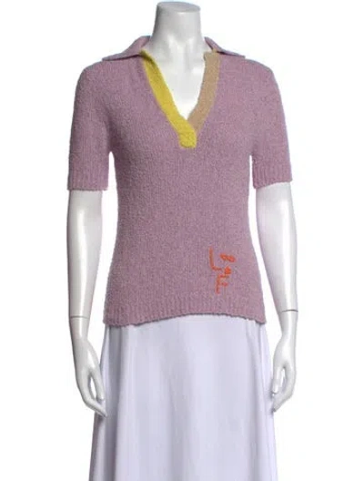 Pre-owned Lingua Franca V-neck Sweater In Purple