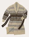 Lingua Franca Women's Bianca Fair Isle Alpaca-blend Long Cardigan In Ivory Plaid