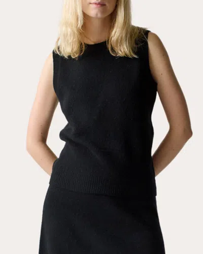 Lingua Franca Women's Brushed Wool Sweater Vest In Black