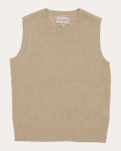 Lingua Franca Women's Brushed Wool Sweater Vest In Linen