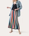 Lingua Franca Women's Marathi Stripe Cotton Knit Trumpet Skirt In Stripe Multi