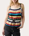 Lingua Franca Marathi Pointelle Sweater Tank Top In Stripe Multi