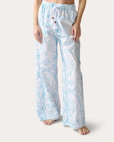 LINGUA FRANCA WOMEN'S PETRA EMBROIDERED COTTON LOUNGE PANTS