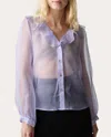 Lingua Franca Women's Odette Silk-organza Top In Purple