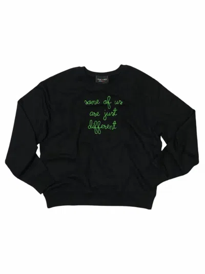 Lingua Franca Women's Some Of Us Are Just Different Crewneck Sweatshirt In Black/green