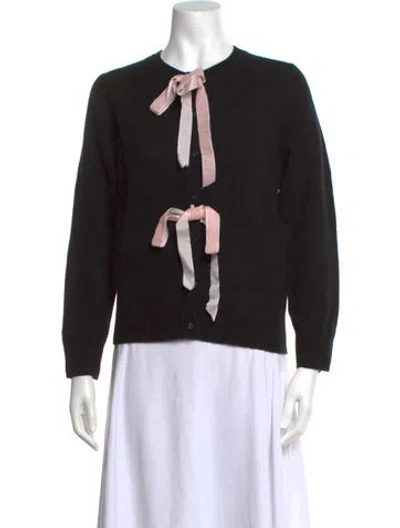 Pre-owned Lingua Franca Wool Crew Neck Sweater W/ Tags In Black