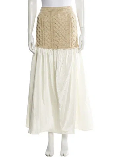 Pre-owned Lingua Franca Wool Midi Length Skirt In Neutral