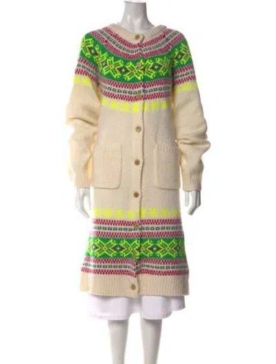 Pre-owned Lingua Franca Wool Patterned Sweater W/ Tags In Multi