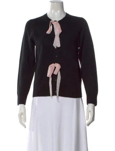 Pre-owned Lingua Franca Wool Printed Sweater In Black