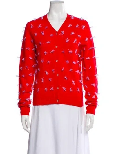 Pre-owned Lingua Franca Wool Printed Sweater W/ Tags In Orange